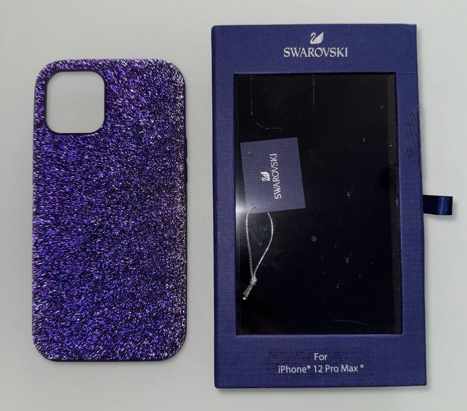 Swarovski Handycover für iPhone 12 Pro Max Lila Glitzer in Leipzig