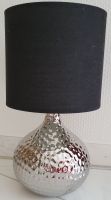 Tischlampe, silberfarben mit schwarzem Stoffschirm Nordrhein-Westfalen - Lünen Vorschau