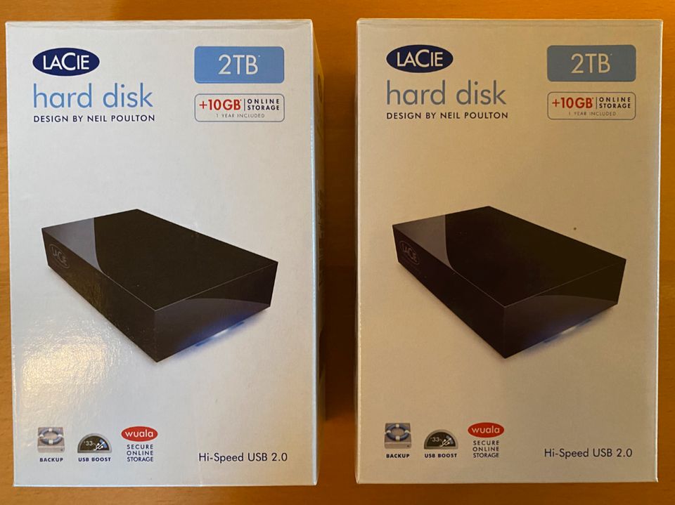 2x Lacie externe Festplatte 2TB USB 2 in Klavierlack Look in Tostedt