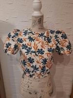 Gr.S/36 bluse shirt crop mango MNG print blau weiß Bauchfrei kurz Bayern - Treuchtlingen Vorschau