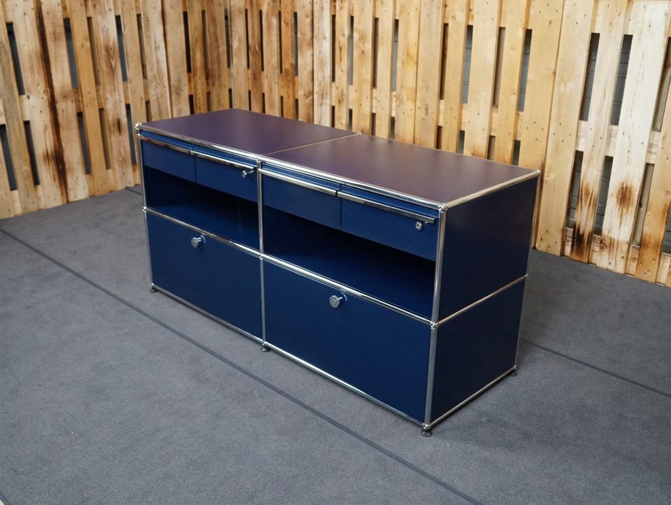 USM Haller Sideboard blau 4 Fächer mit Schubladen in Frankfurt am Main