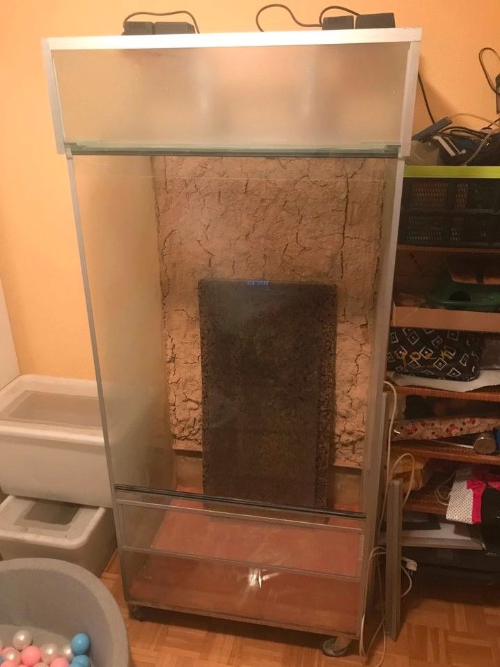 Terrarium Glas 150x80x60mm/ h186mm Chamäleon Waran Reptilien Lehm in Siegen