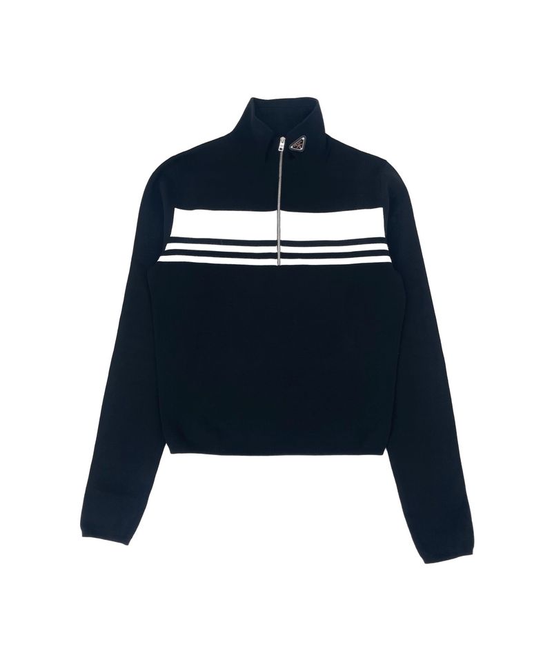 Prada Striped Zip-Up Rollkragen Pullover / Gr. Ital. 44 (klein) in Bad Bentheim