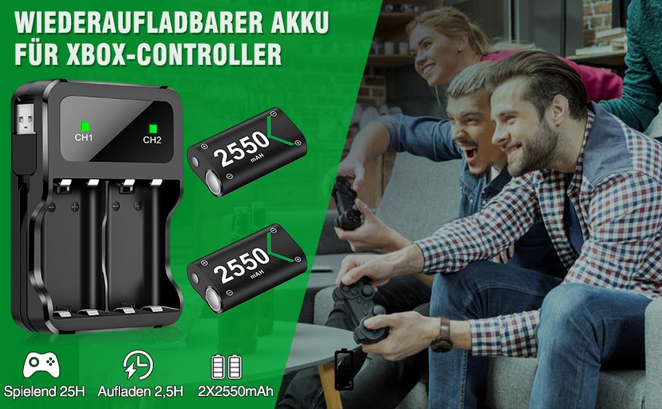 NEU Ladestation+2 Stück Akku-Xbox/Series X/Xbox One Controller in Obertaufkirchen