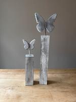 Schmetterling Holzsäule Deko Aufsteller Holz shabby weiß grau Nordrhein-Westfalen - Kevelaer Vorschau
