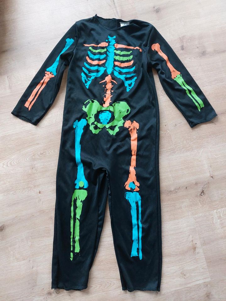 ❤️ Skelett Kostüm 4 - 6 Jahre Halloween Fasching Overall in Leutenbach