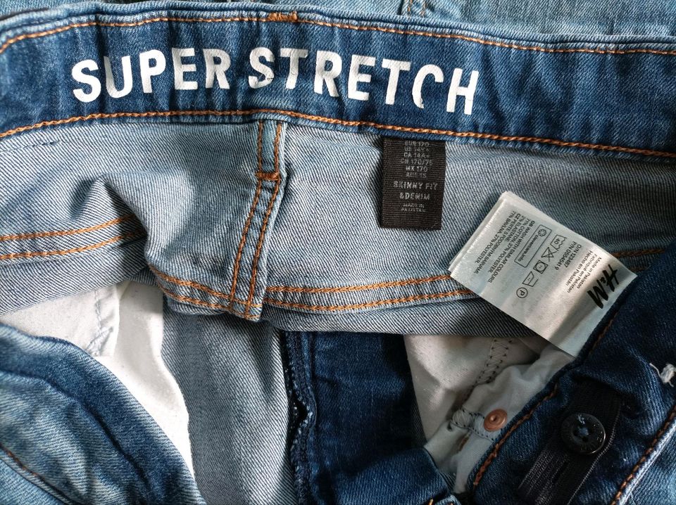 H&M Jeans Größe 170 Super Stretch in Rosengarten
