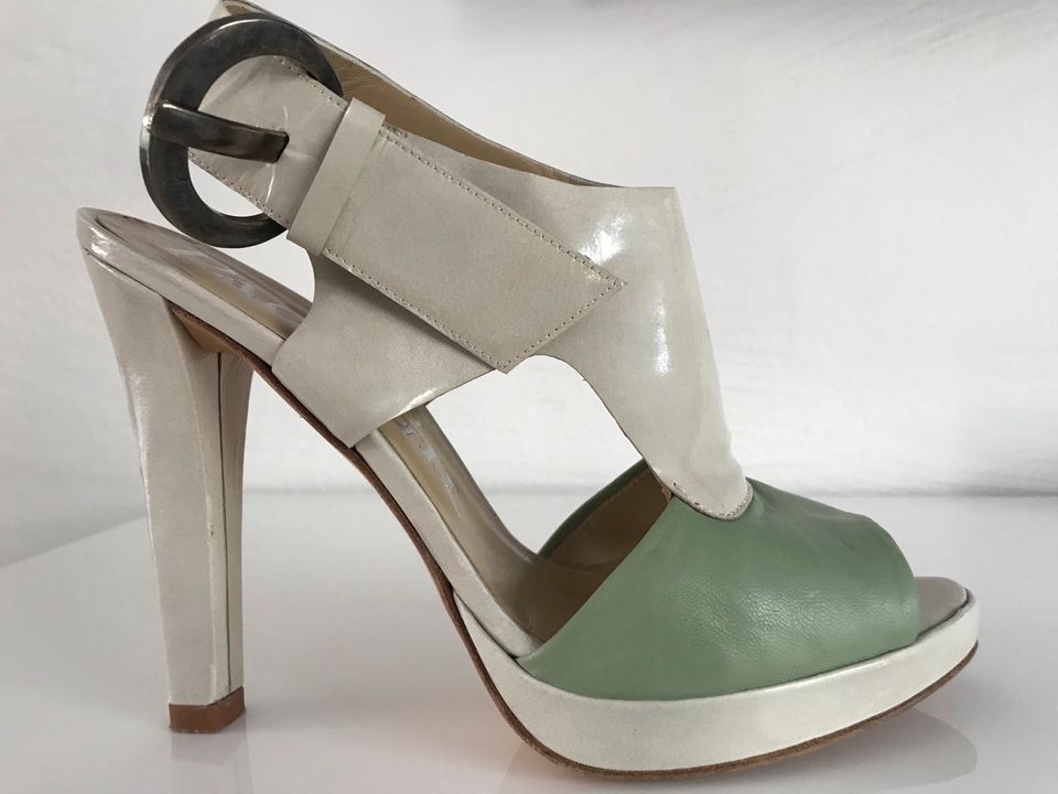 Tolle Paco Gil High Heels Slingpumps beige/mint Gr. 37 in Essen-Haarzopf