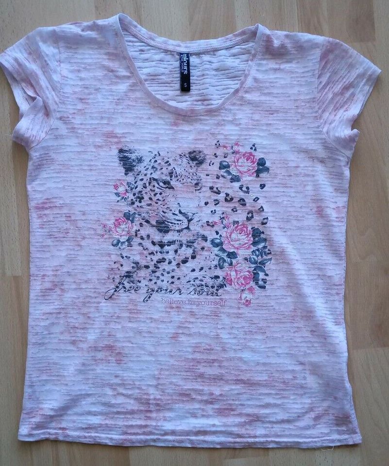 T-Shirt rosa mit Glitzersteinen Gr. S in Karben