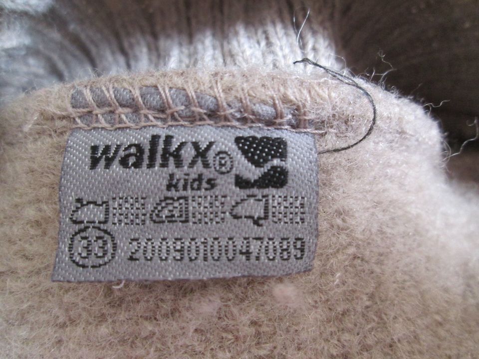 WALKx Kids Filz Hüttenschuhe Hellgrau mit Einhorn Gr.33 in Hamburg