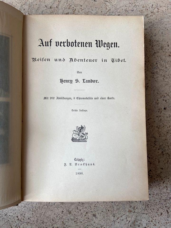 H.S. Landor: Auf verbotenen Wegen; Brockhaus 1898 in Darmstadt