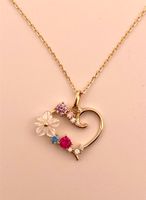 585 Goldkette Herz Blume Stein pink Gold Kette Nordrhein-Westfalen - Düren Vorschau