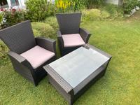 Garten Lounge Set: Tisch + 2x Stuhl - Polyrattan braun Kr. Altötting - Haiming Vorschau