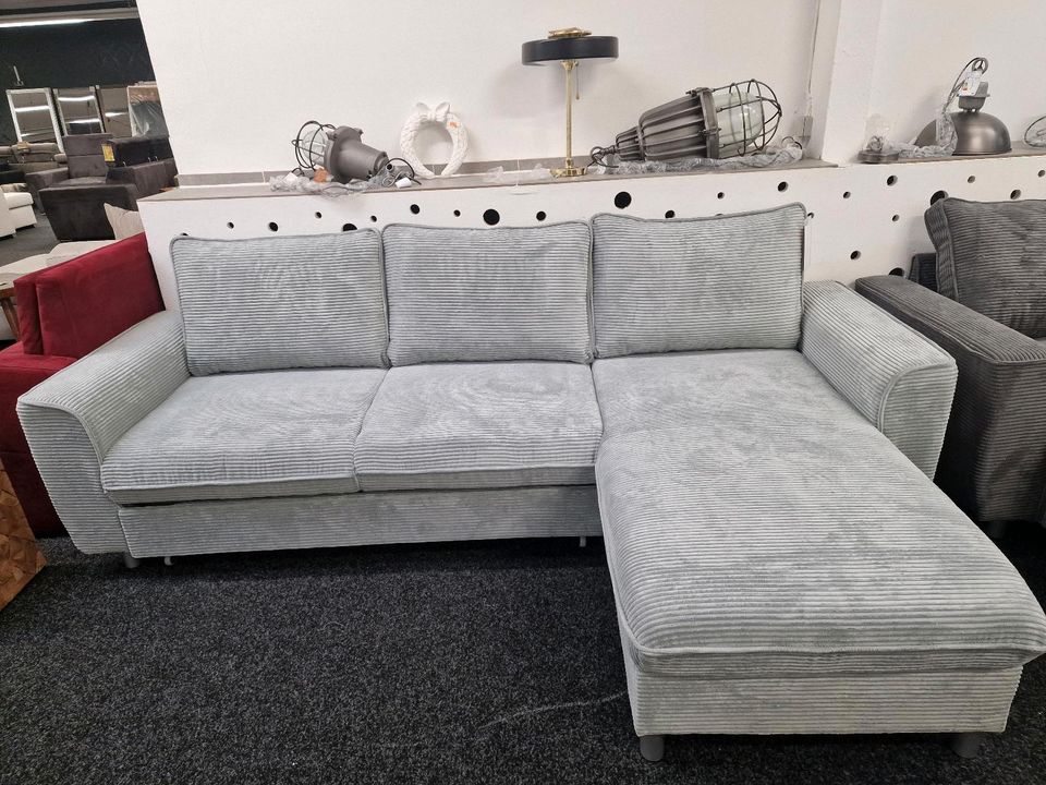 ⭐ Sofa Ecksofa  Avesta L-Form Funktionssofa Schlaffunktion⭐ L-Form Funktionssofa Schlaffunktion⭐ Bettfunktion in beige cord beidseitig montierbar wohnen Möbel Wurm in Osnabrück