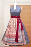 Violettes Luxus Dirndl Kleid aus Baumwolle mit Seidenschürze 38 Bayern - Würzburg Vorschau