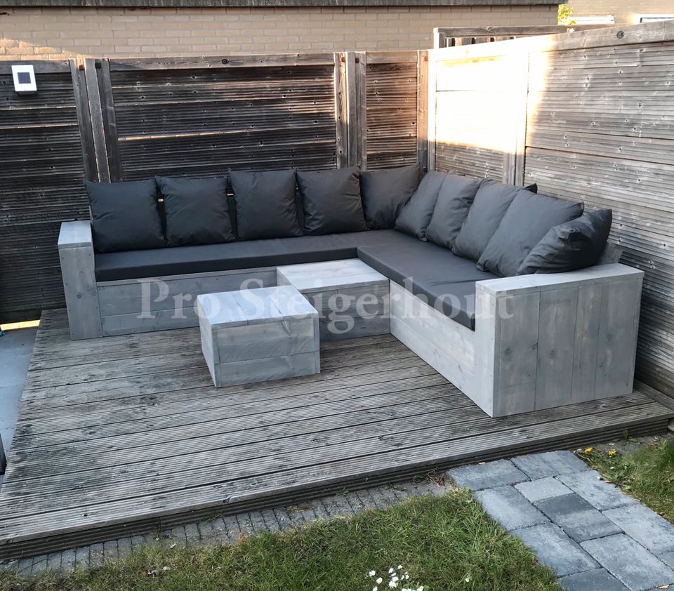 Gerüstholz Lounge-set Gartenmöbel Gartenset Lounge-sofa Ecklounge in Kleve