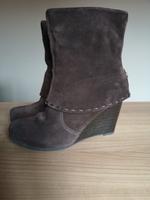 Janet D. Stiefeletten mit Keilabsatz Wedges braun Leder Gr.38 Bayern - Ebermannstadt Vorschau