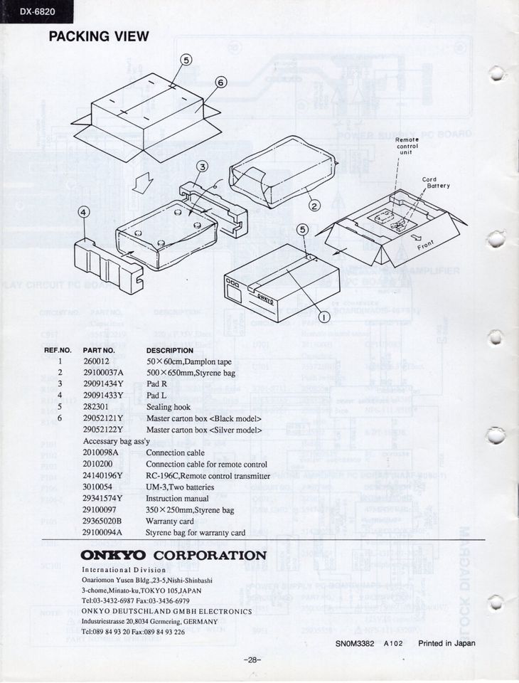 Onkyo DX-6820 CD Player Service Manual in Neubrandenburg