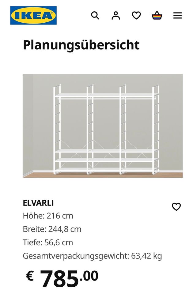 IKEA Elvarli | Offenes Schranksystem | 245 cm breit, 57 cm tief in Bremervörde