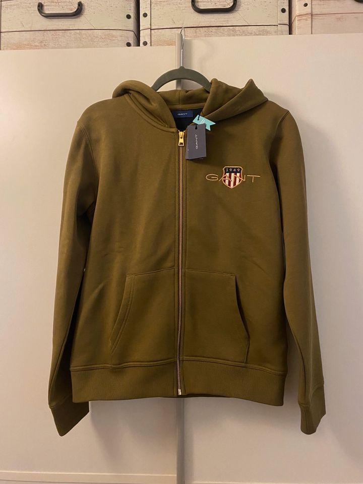 Neu Gant Pullover mit Kapuze khaki grün M 38 176 Pulli Hoodie in Wiesbaden