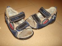 Sandalen Bama Racing Schuhe beige blau Gr. 21 Klett Leder Junge Thüringen - Weinbergen Vorschau