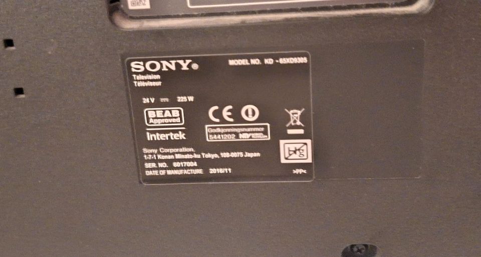 Sony KD 65XD9305 in Dortmund