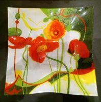 Glasschale /Glasteller mit Mohnblumen (26*26 cm) Bremen - Walle Vorschau