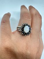 Echtsilberring Vintage 925 Echter Opal Saphir blau 18mm/56 Hessen - Rodgau Vorschau