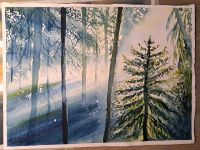 Aquarell Bild selbstgemalt Maße 28x38 *Lichtung Wald Rostock - Evershagen Vorschau