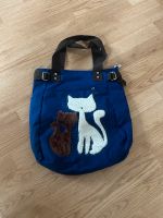 Tasche Katzentasche blau und Plüsch mit Reißverschluss Bayern - Coburg Vorschau