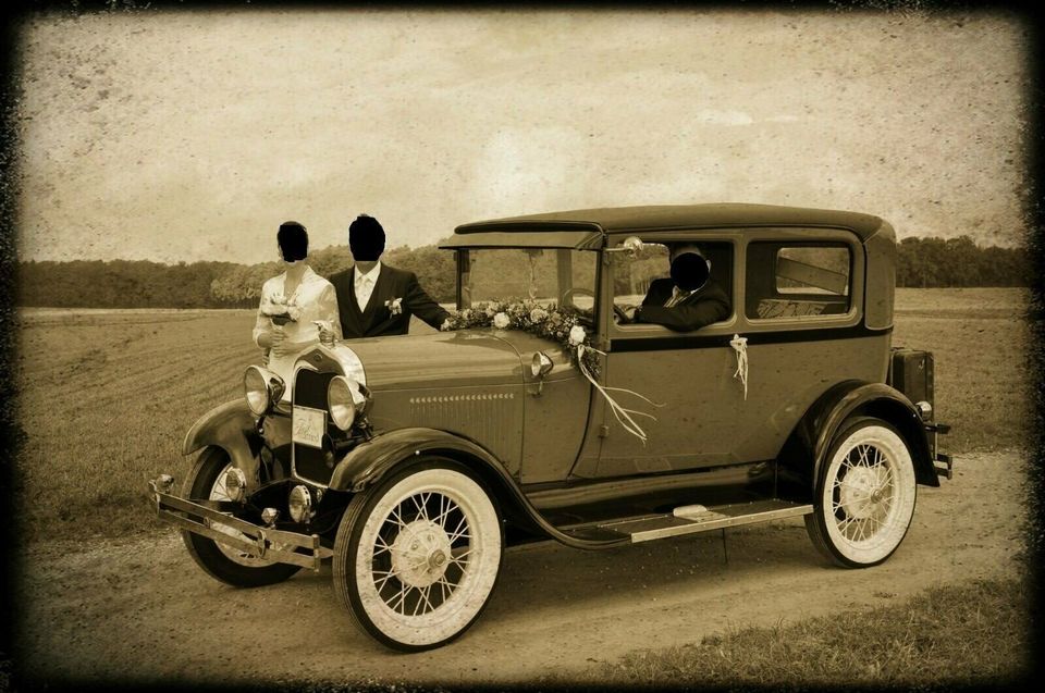 Hochzeitsauto Oldtimer + NEU: HD Drohnenfotos Hochzeit Brautauto in Gachenbach