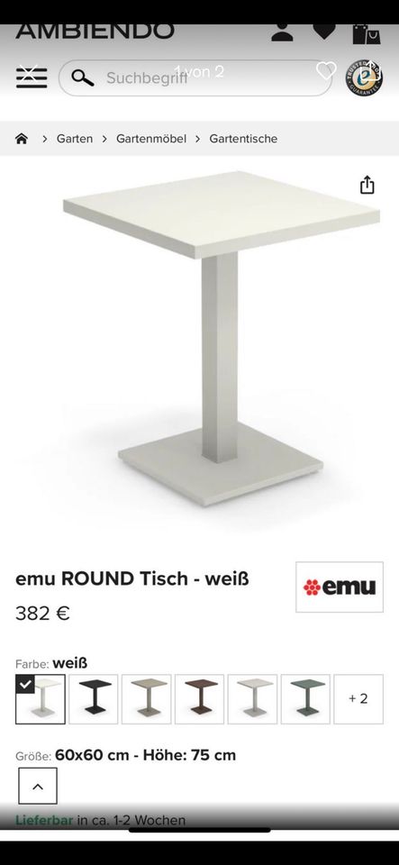 Emu Round Tisch Np 380€ in Kaufbeuren