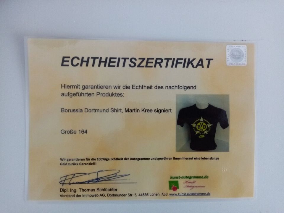 Borussia Dortmund Shirt Martin Kree signiert BVB Fußball Nike 164 in Lünen