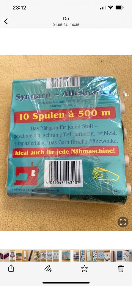 9 Rollen Nähgarn verschiedene Farben in Berlin