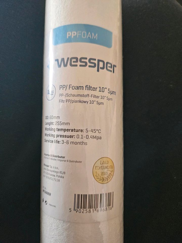 10 x Wessper PP/Foam Filter 10 " in Pinneberg