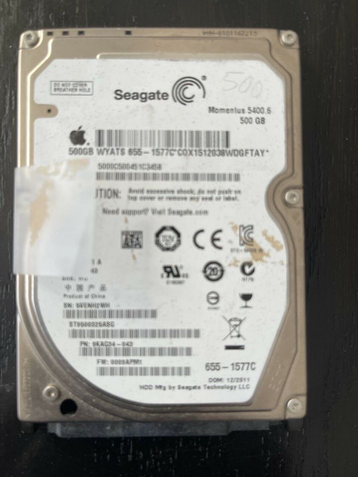 500GB HDD 2,5 Zoll aus einem Macbook Pro in Hannover