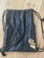 Rucksack Beutel mit Kordel Kunstleder schwarz / gold  NEU! Sachsen - Pegau Vorschau