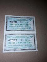 Alter Geldschein 2 St.  Warenmarken DDR 20 Liter Diesel NVA Sachsen - Schneeberg Vorschau