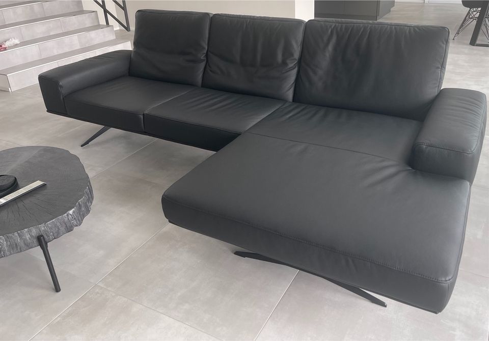 Koinor Hiero Sofa Couch Leder Ledercouch Ecksofa schwarz in Dortmund