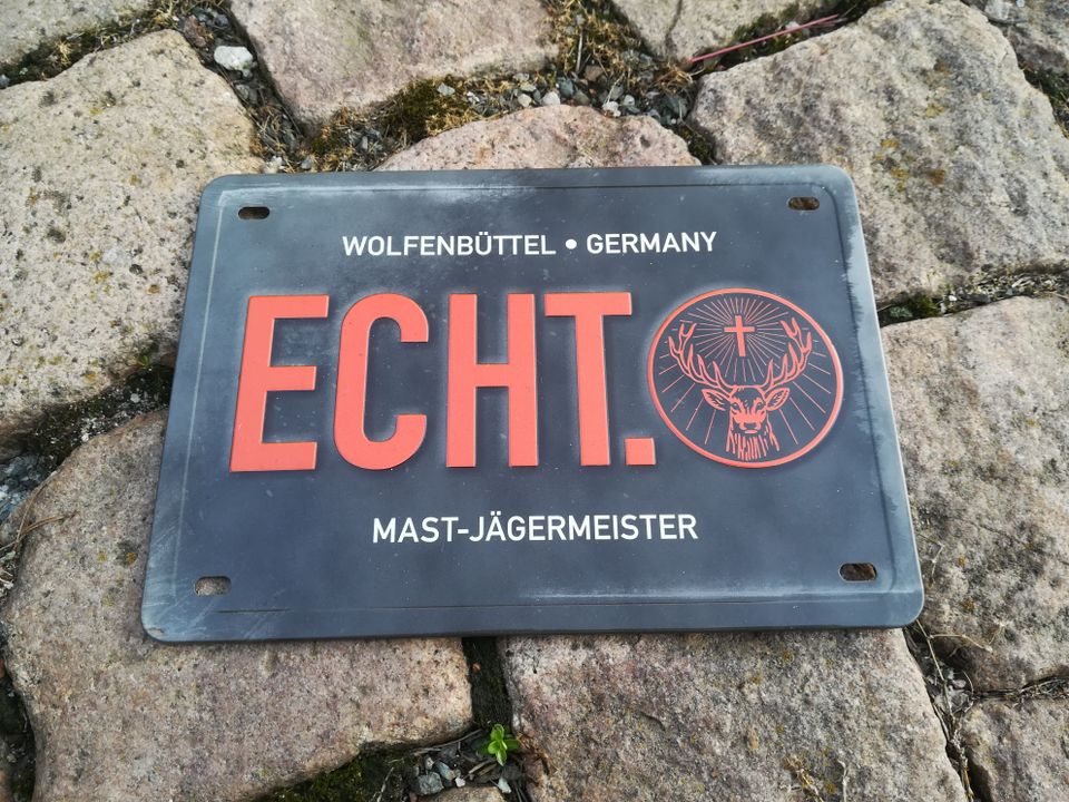 NEU Unbenutzt Jägermeister Metall Stahl Blech Deko Schild in Stützengrün