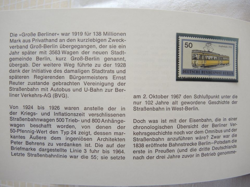 Berliner Verkehrsgeschichte in Briefmarken, inkl. Versand in Bad Bodenteich