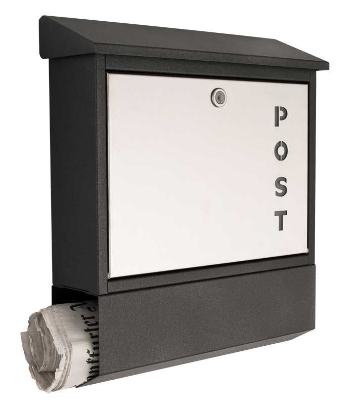 Briefkasten "Post" mit Zeitungsfach Edelstahl Tür in Bünde