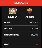 2 Tickets Bayer Leverkusen- AS Rom 9.5.24 Sachsen-Anhalt - Hecklingen Vorschau