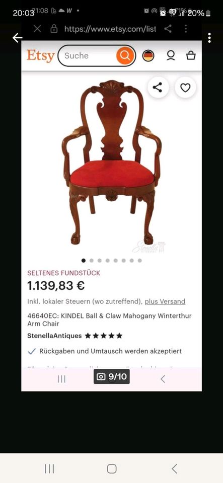Mit NEUER Samtpolsterung/ RESTAURIERT/Antiker Stühle/ Sessel in Berlin