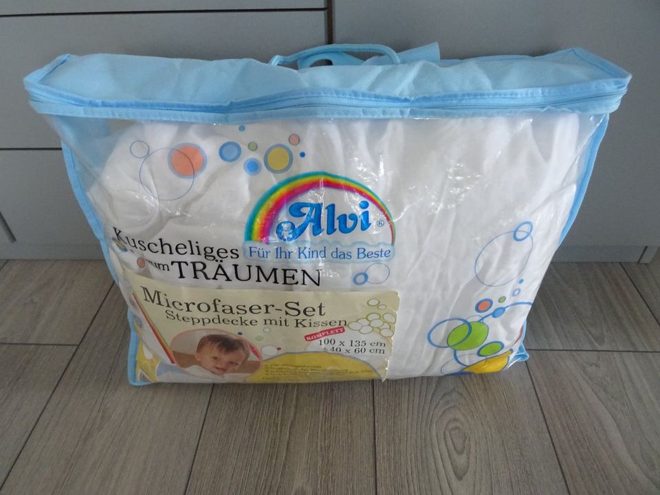 Alvi Steppdecke mit Kissen Steppbett-Set Microfaser 100x135 40x60 in Gondelsheim