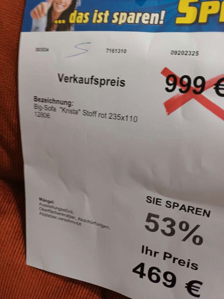 (E) Sofa, Couch, Big-Sofa statt 999€ in Eisleben