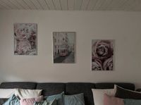 3 Wandbilder inkl Rahmen | 50x70cm | grau rosa Nordrhein-Westfalen - Schloß Holte-Stukenbrock Vorschau