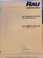 Rau Rototiller RW Betriebsanleitung 1988 kein Kverneland Dutzi Niedersachsen - Sittensen Vorschau