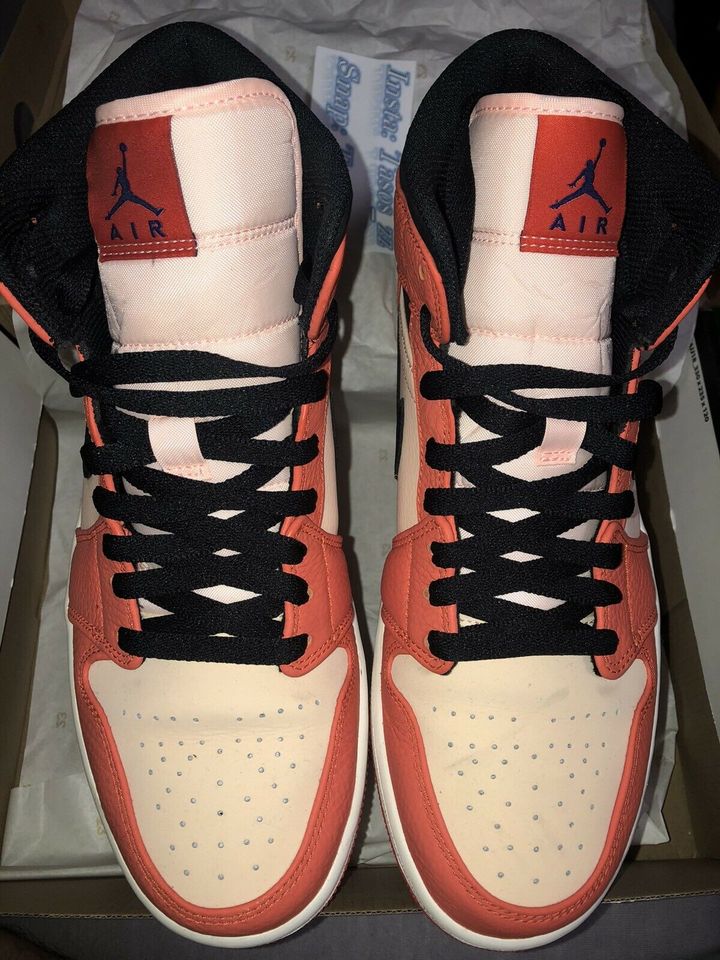 Nike Air Jordan 1 mid 44 US10 Team orange SE Crimson black 8 10