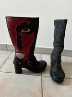 ART TATE Damenstiefel, 42, Vollleder, schwarz / rot, neu & ungetr Düsseldorf - Eller Vorschau